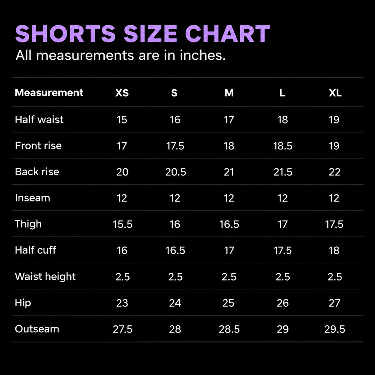 SadStory distressed shorts size chart in inches