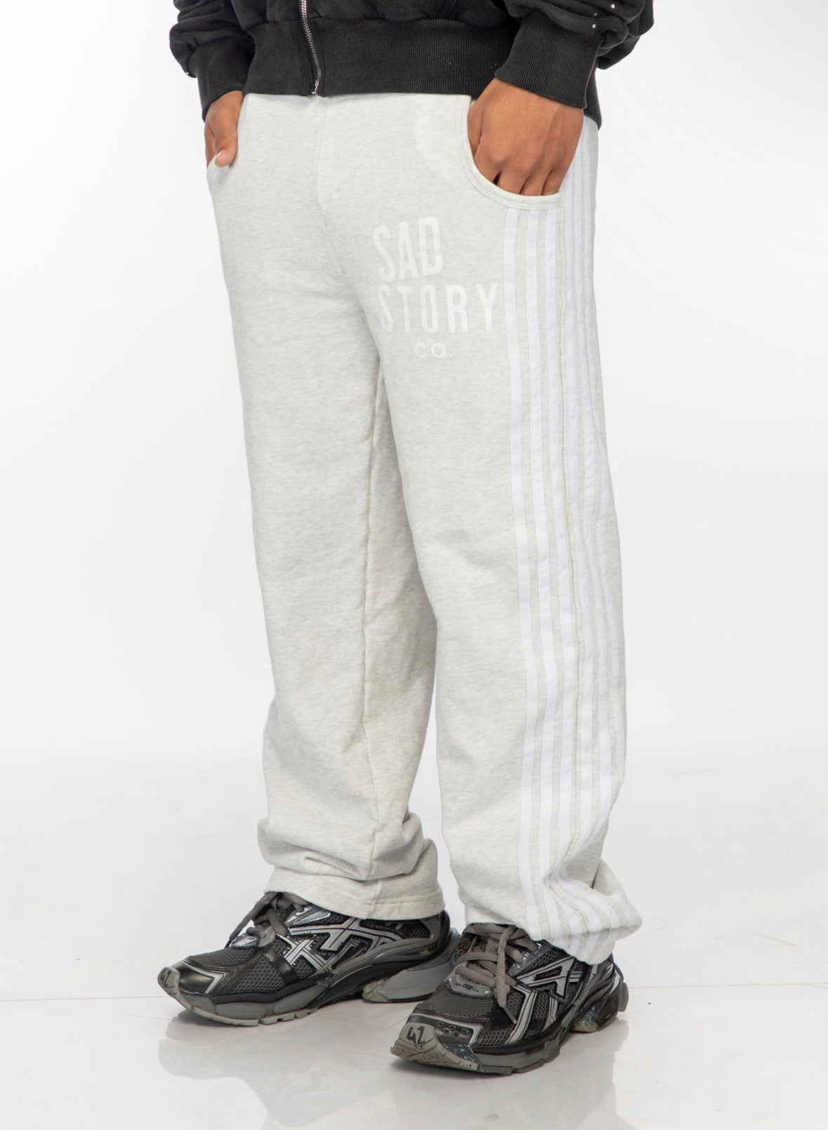 Sad Story Co. Signature Track Pants – Grey