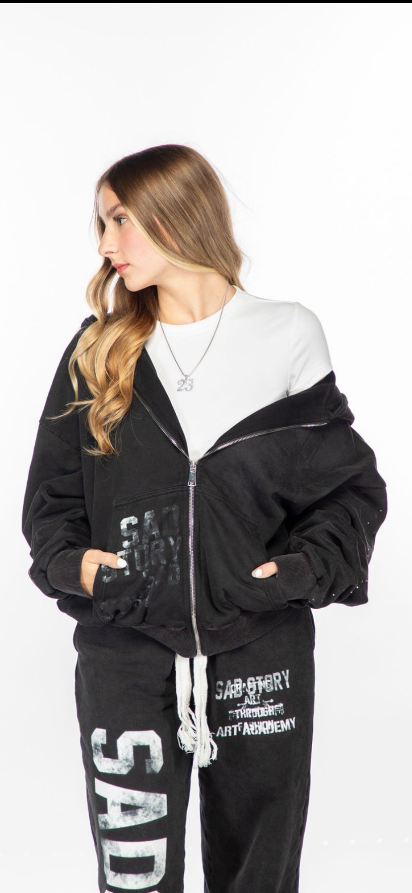 Acid Wash Zip-Up Hoodie