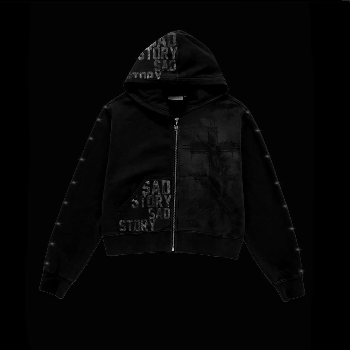 Acid Wash Zip-Up Hoodie